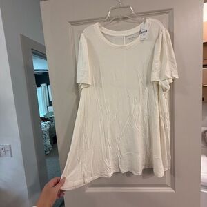 Lane Bryant Women's Cream Short Sleeve Tee